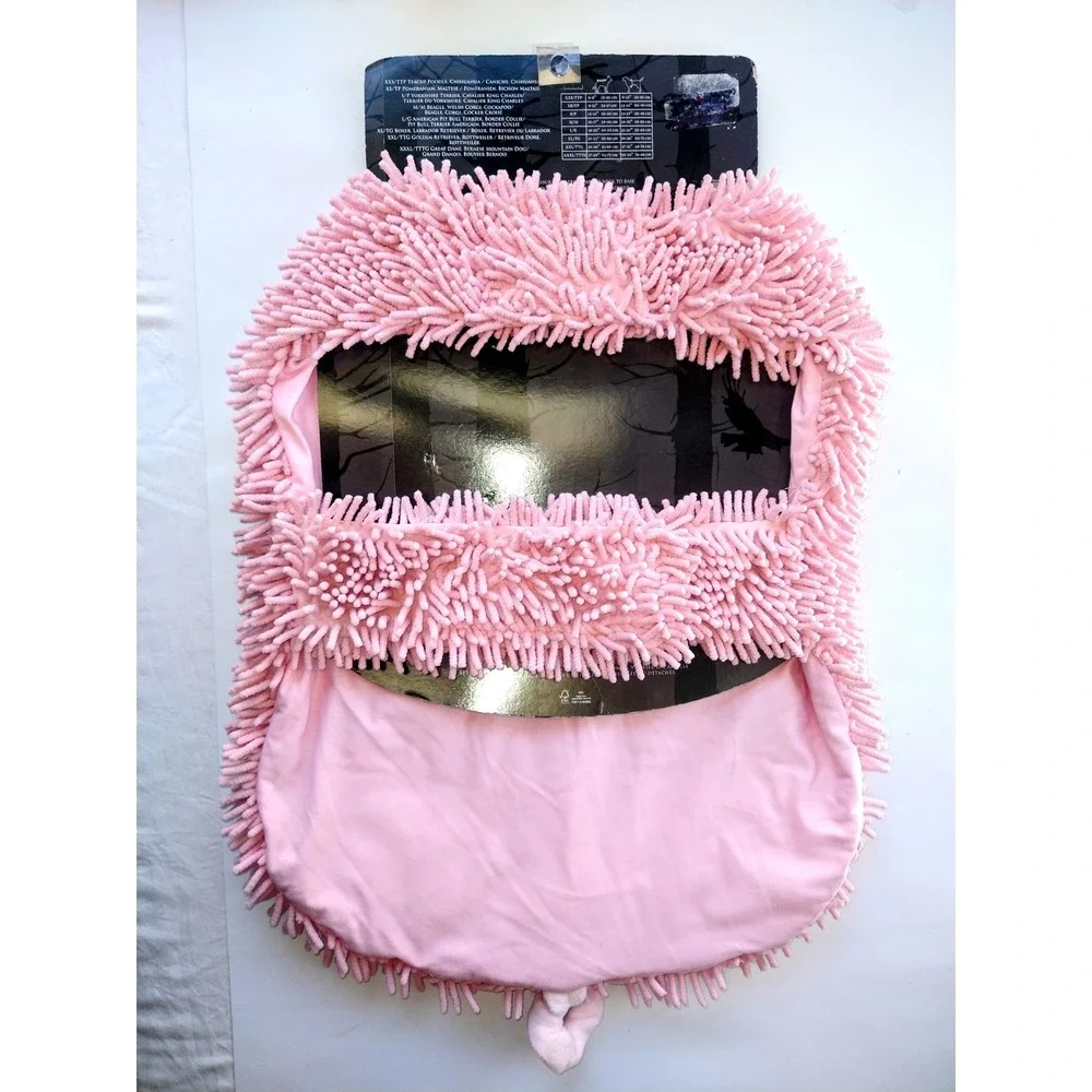 *NEW* Adorable Pink Mop Head Dog Coat XL Pig Tail Perfect for XL Princess Pups!